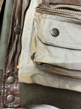 Load image into Gallery viewer, Vintage Echtes Leder Leather & Canvas Utility Jacket