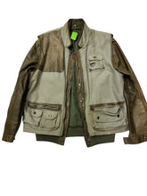 Load image into Gallery viewer, Vintage Echtes Leder Leather & Canvas Utility Jacket
