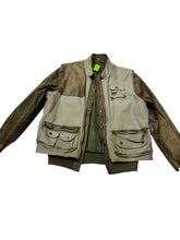 Load image into Gallery viewer, Vintage Echtes Leder Leather & Canvas Utility Jacket