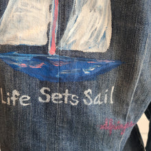 Load image into Gallery viewer, Life Sets Sail Custom Denim Jacket - Medium