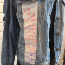Load image into Gallery viewer, Hamsa Om Denim Jacket - Size Medium