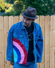 Load image into Gallery viewer, RAINBOW Love Denim Jacket
