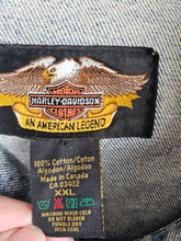 Load image into Gallery viewer, HARLEY DAVIDSON VINTAGE DENIM JACKET W/PATCHES AND PINS
