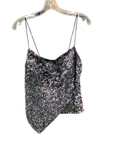 Load image into Gallery viewer, Caché Silk Sequin Asymmetrical Cami Top
