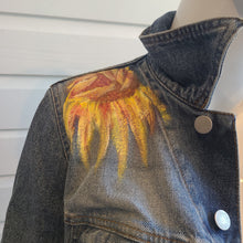 Load image into Gallery viewer, Sunflowers for PEACE denim jacket-M
