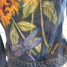 Load image into Gallery viewer, Sunflowers for PEACE denim jacket-M
