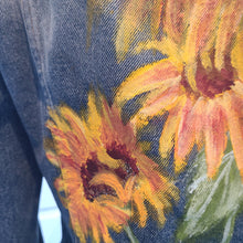 Load image into Gallery viewer, Sunflowers for PEACE denim jacket-M
