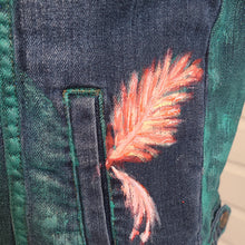 Load image into Gallery viewer, Flamingo Vibes Custom Denim Vest - Small
