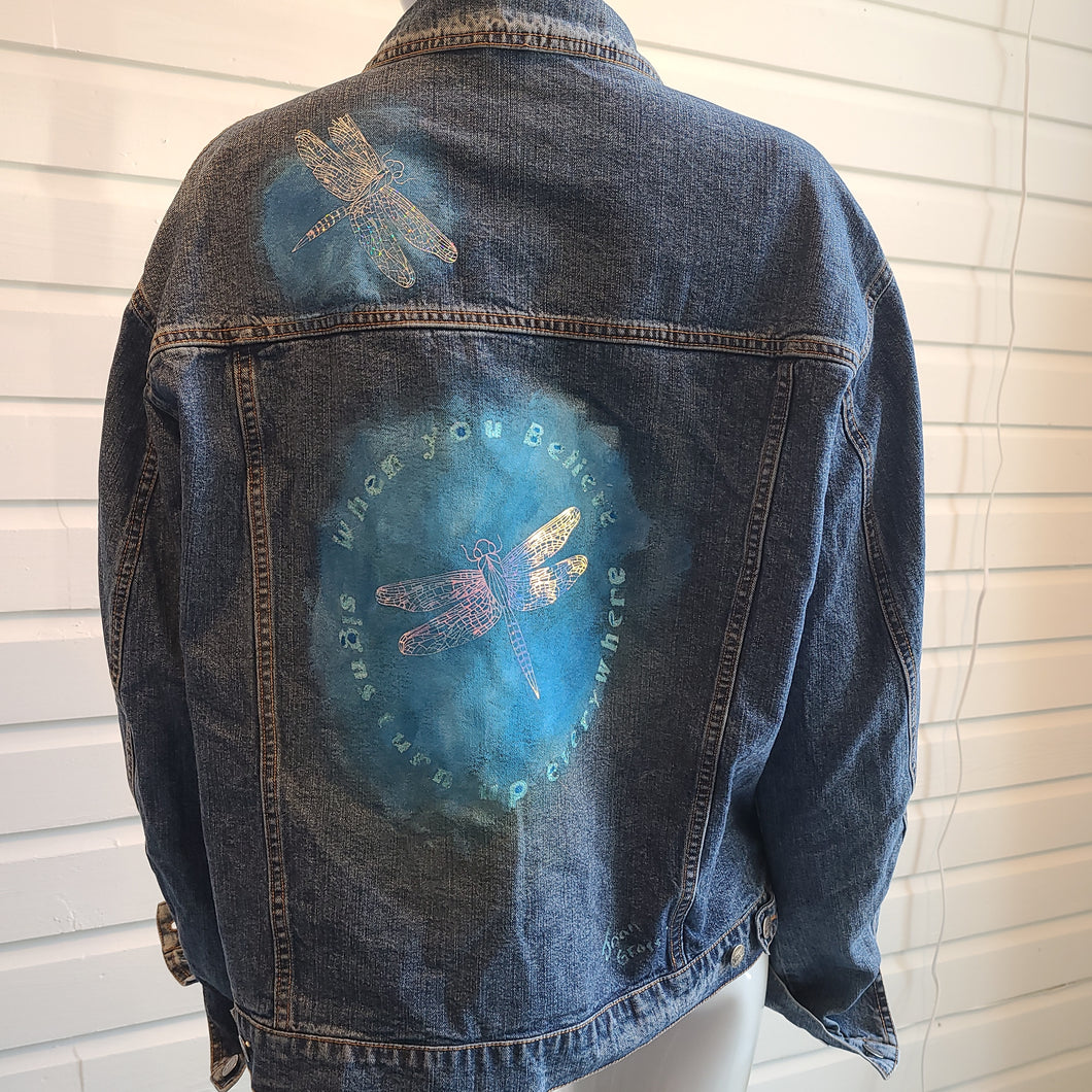 Dragonfly Faith Custom Denim Jacket