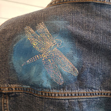 Load image into Gallery viewer, Dragonfly Faith Custom Denim Jacket
