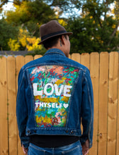 Load image into Gallery viewer, LOVE THYSELF DENIM JACKET
